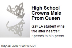 High School Crowns Male Prom Queen
