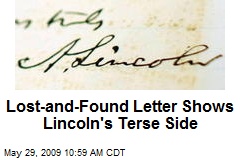 Lost-and-Found Letter Shows Lincoln's Terse Side