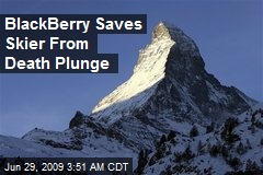 BlackBerry Saves Skier From Death Plunge