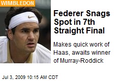 Federer Snags Spot in 7th Straight Final