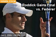 Roddick Gains Final vs. Federer