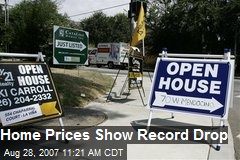 Home Prices Show Record Drop