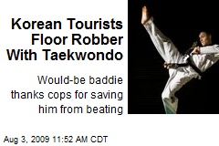 Korean Tourists Floor Robber With Taekwondo