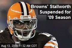 Browns' Stallworth Suspended for '09 Season