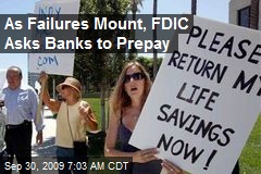 As Failures Mount, FDIC Asks Banks to Prepay