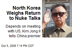 North Korea Weighs Return to Nuke Talks