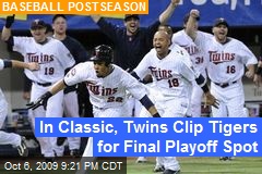 In Classic, Twins Clip Tigers for Final Playoff Spot