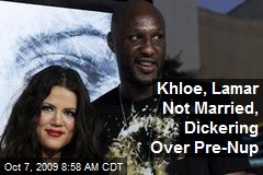 Khloe, Lamar Not Married, Dickering Over Pre-Nup