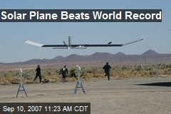 Solar Plane Beats World Record