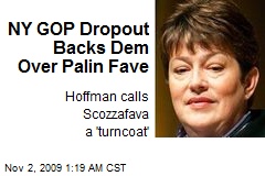 NY GOP Dropout Backs Dem Over Palin Fave