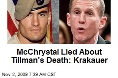 McChrystal Lied About Tillman's Death: Krakauer