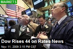 Dow Rises 44 on Rates News
