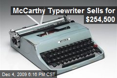 McCarthy Typewriter Sells for $254,500