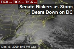 Senate Bickers as Storm Bears Down on DC