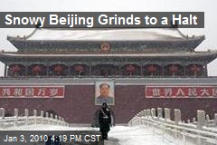 Snowy Beijing Grinds to a Halt
