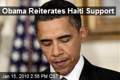 Obama Reiterates Haiti Support