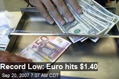 Record Low: Euro hits $1.40