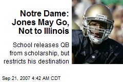 Notre Dame: Jones May Go, Not to Illinois