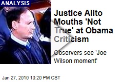 Justice Alito Mouths 'Not True' at Obama Criticism