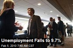 Unemployment Falls to 9.7%