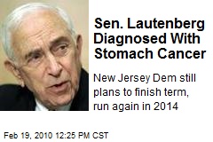 Sen. Lautenberg Diagnosed With Stomach Cancer