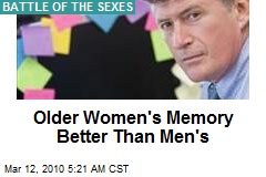 Older Women's Memory Better Than Men's