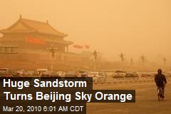 Huge Sandstorm Turns Beijing Sky Orange
