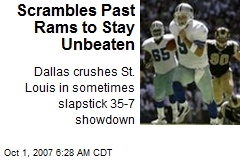 Romo Scrambles Past Rams to Stay Unbeaten