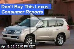 Don't Buy This Lexus: Consumer Reports