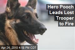 Hero Pooch Leads Lost Trooper to Fire