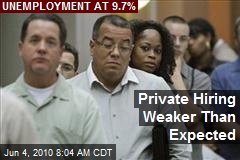 Private Hiring Weaker Than Expected
