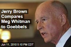 Jerry Brown Compares Meg Whitman to Goebbels