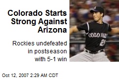 Colorado Starts Strong Against Arizona