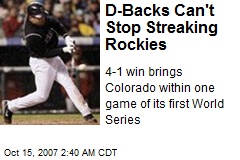 D-Backs Can't Stop Streaking Rockies