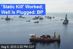 'Static Kill' Worked; Well Is Plugged: BP