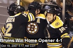 Bruins Win Home Opener 4-1