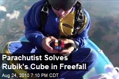 Parachutist Solves Rubik's Cube in Freefall
